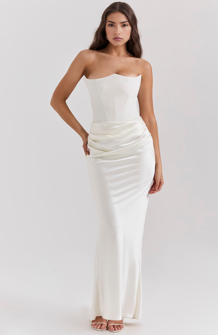 Lace Strapless Maxi Dress – Women's Evening Dress