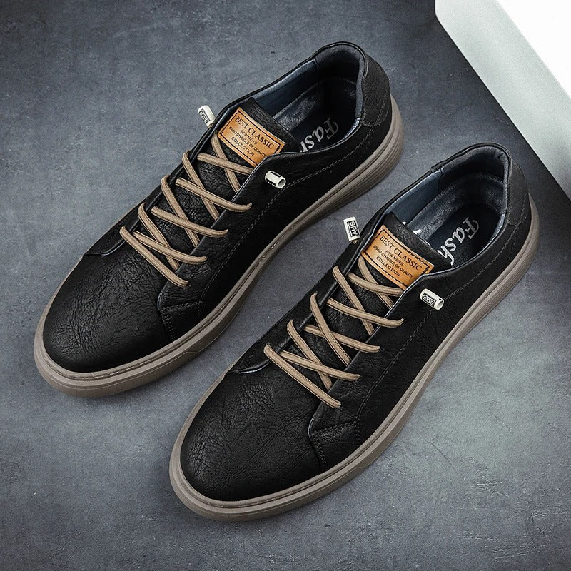 Men's Genuine Leather Low-Top Sneakers