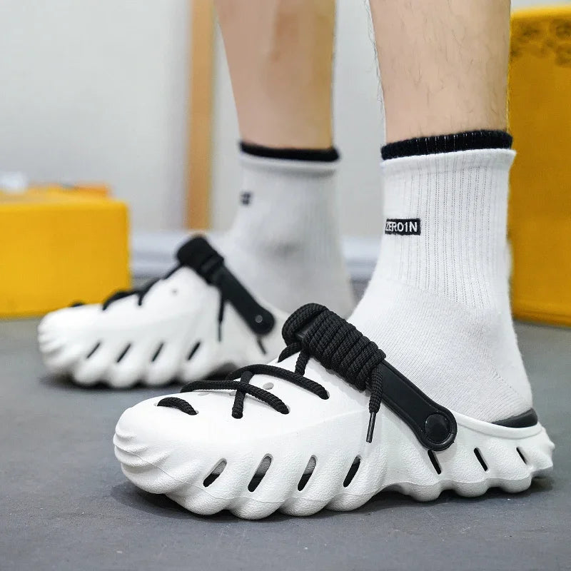 Men's Foam Lace-Up Clog Slides