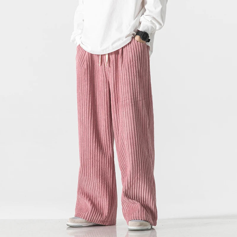 Davino Wide-Leg Corduroy Drawstring Pants