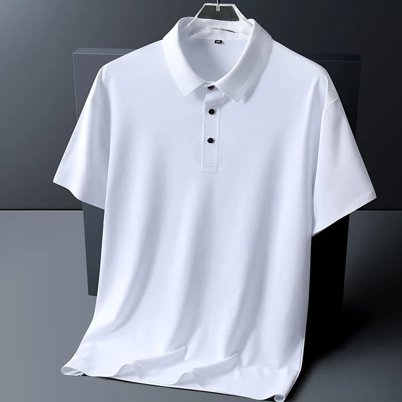 Men's Ice Silk Moisture-Wicking Golf Polo Shirt