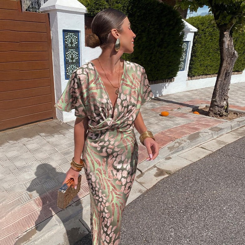 Satin Midi Dress – Women's Cocktail Dress
