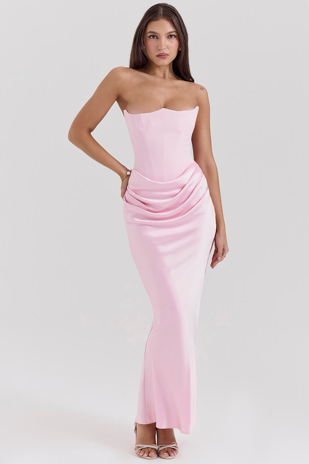 Lace Strapless Maxi Dress – Women's Evening Dress