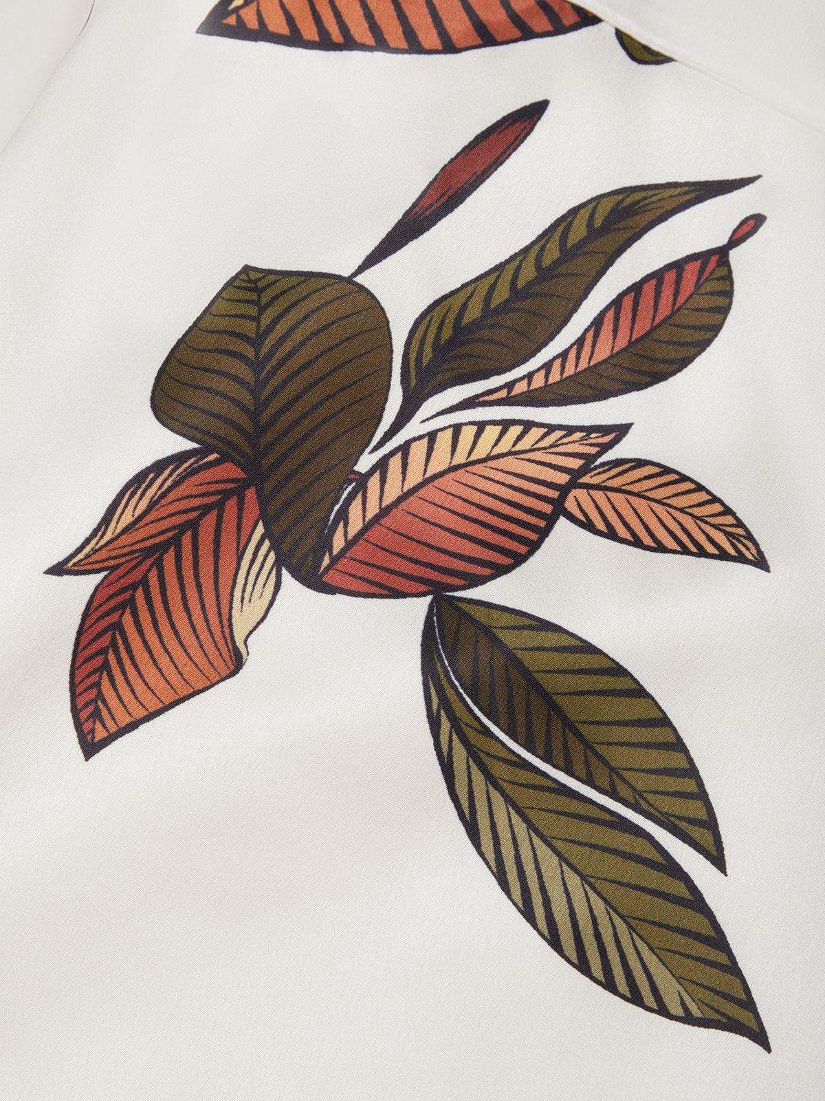 Leaf Print Wrap Midi Dress – Women's Summer Dress