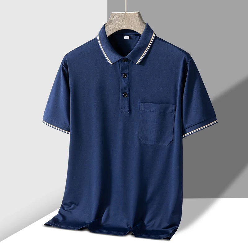 Men's Knit Button-Up Polo Shirt