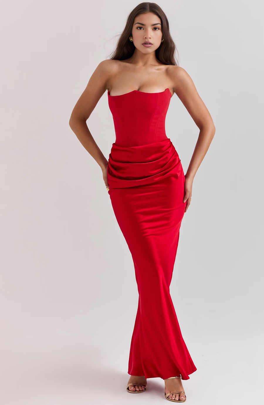 Lace Strapless Maxi Dress – Women's Evening Dress