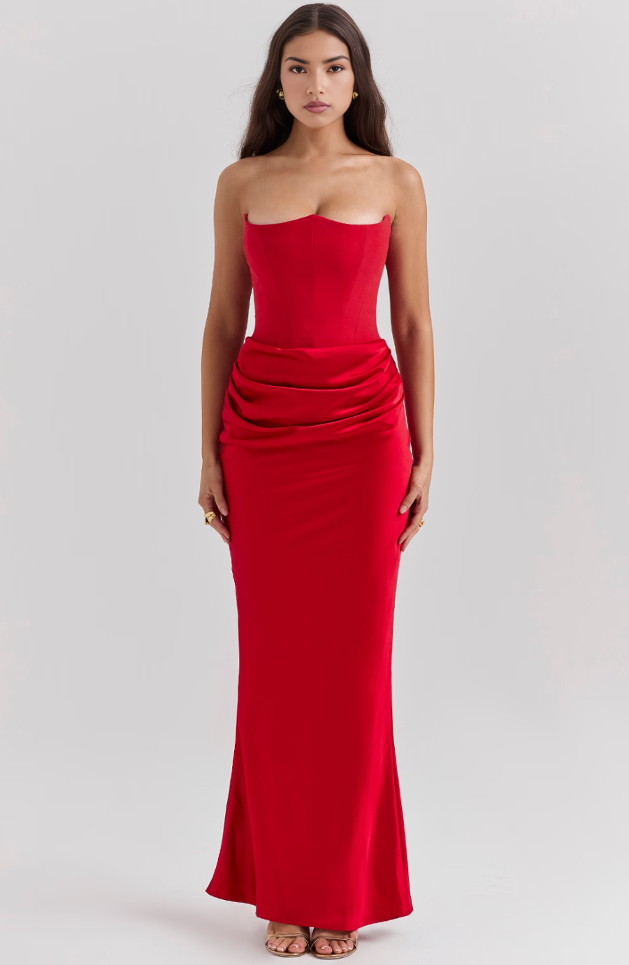 Lace Strapless Maxi Dress – Women's Evening Dress