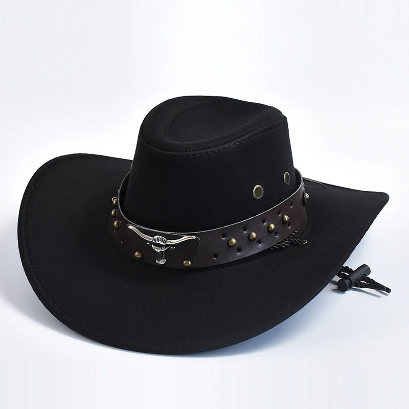 Garrison Suede Western Cowboy Hat with Chin Strap