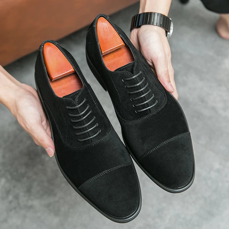 Men's Genuine Leather Lace-Up Oxford Shoes