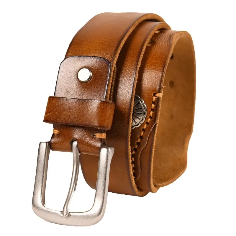 Men's Hand-Stitched Genuine Leather Belt
