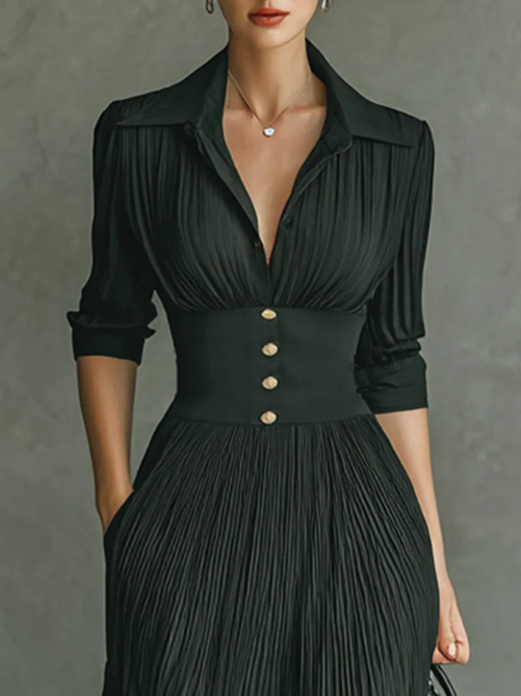 Fitted Waist Midi Dress – Women's Versatile Dress | Erica