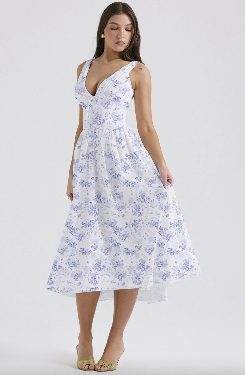 Floral Midi Dress – Women's Summer Dress