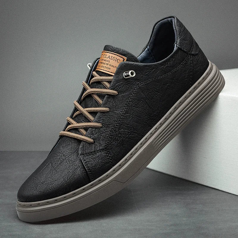 Men's Genuine Leather Low-Top Sneakers