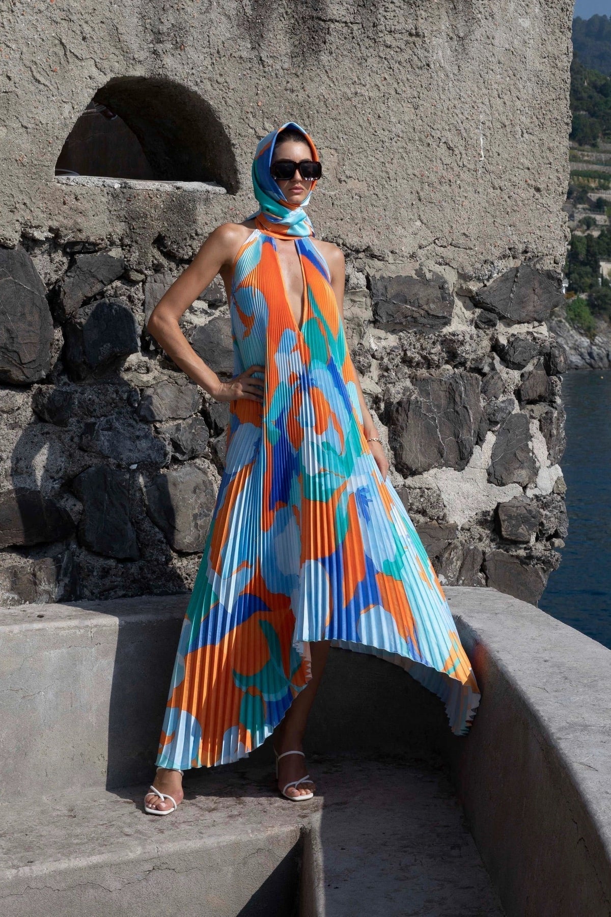 Pleated Halter Maxi Dress – Women's Formal Evening Dress