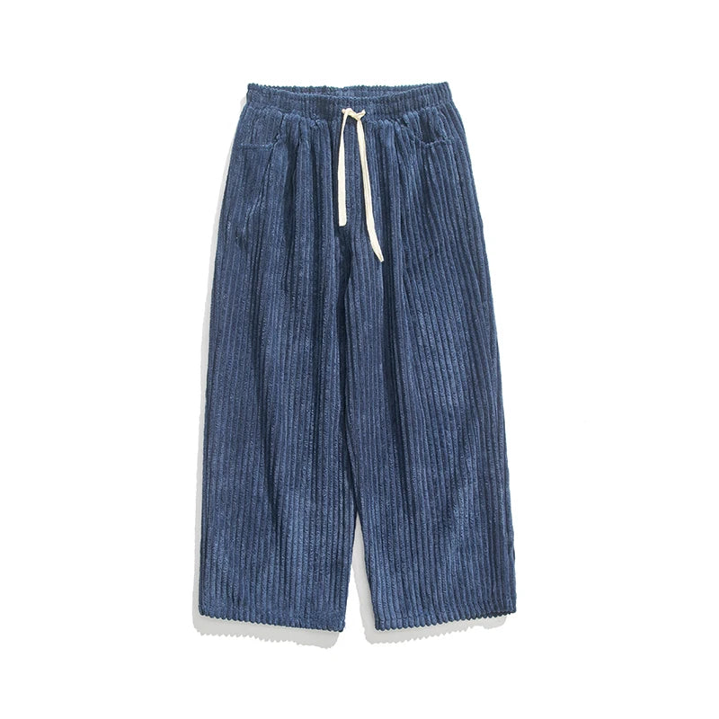 Davino Wide-Leg Corduroy Drawstring Pants
