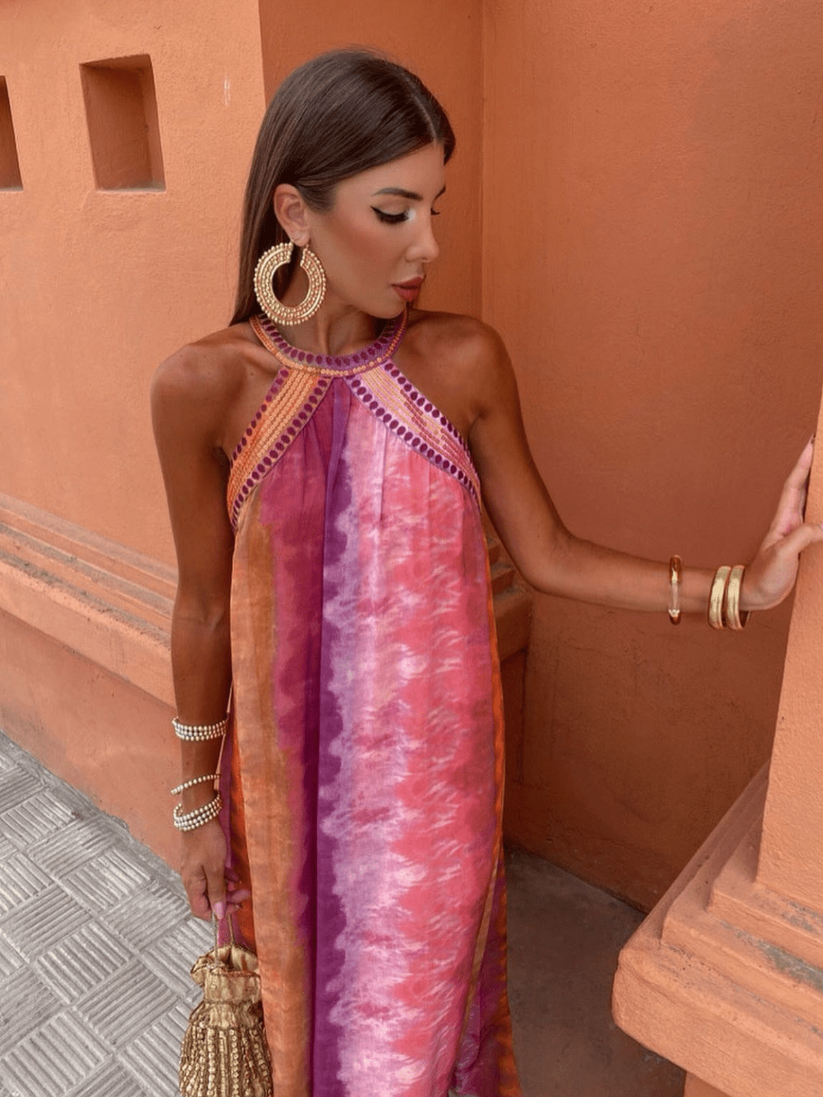 Ombre Halter Maxi Dress – Women's Summer Dress