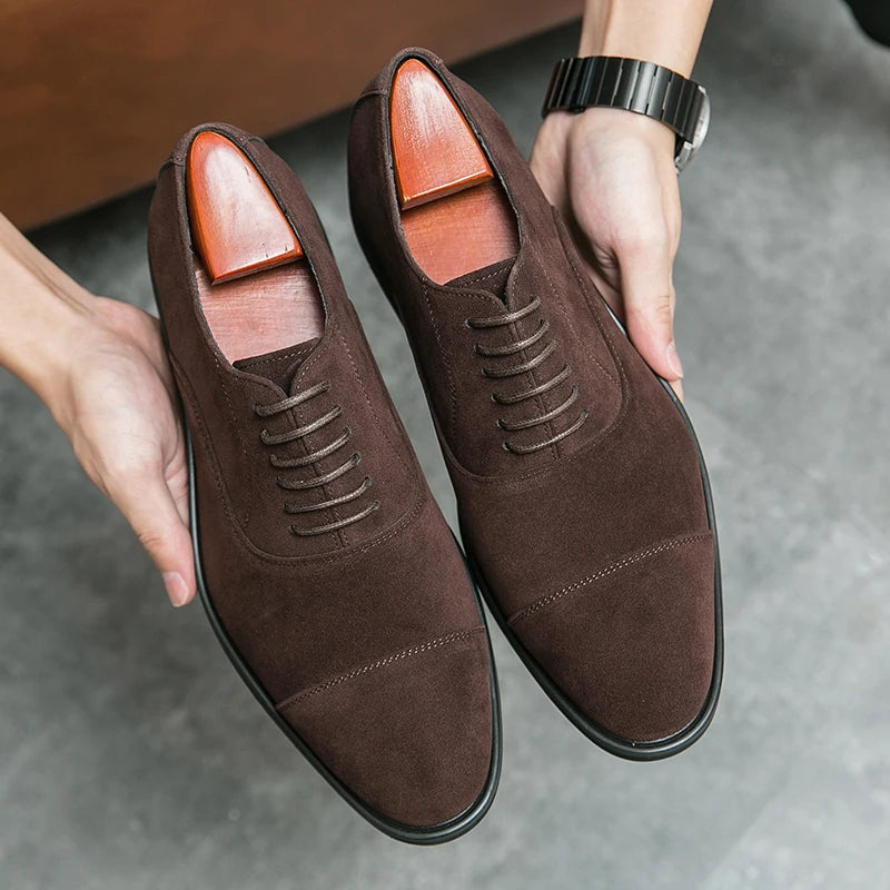 Men's Genuine Leather Lace-Up Oxford Shoes