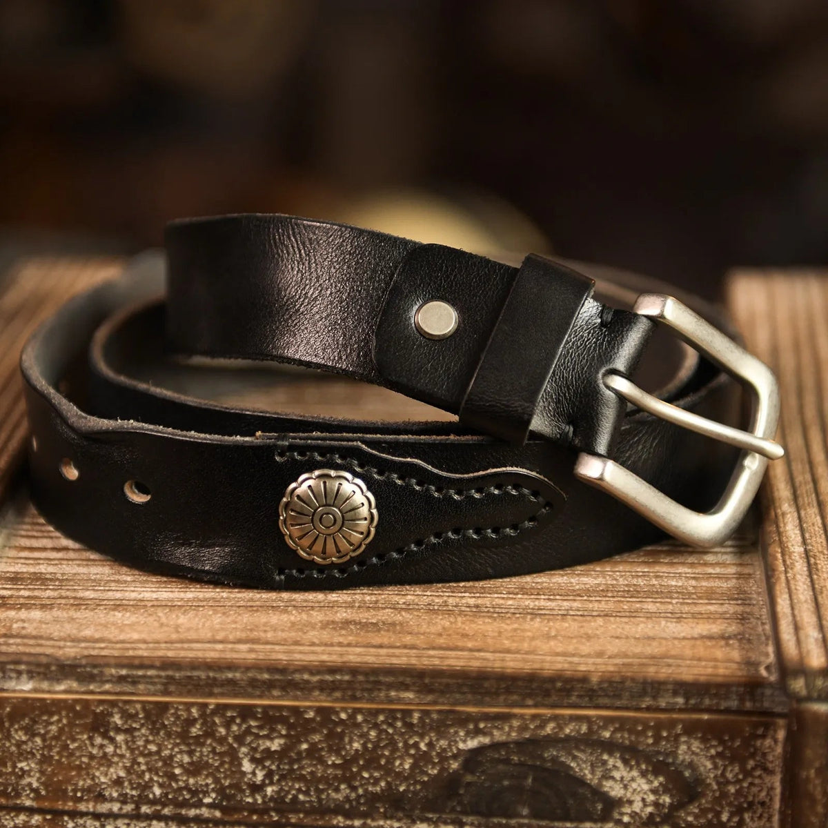 Men's Hand-Stitched Genuine Leather Belt