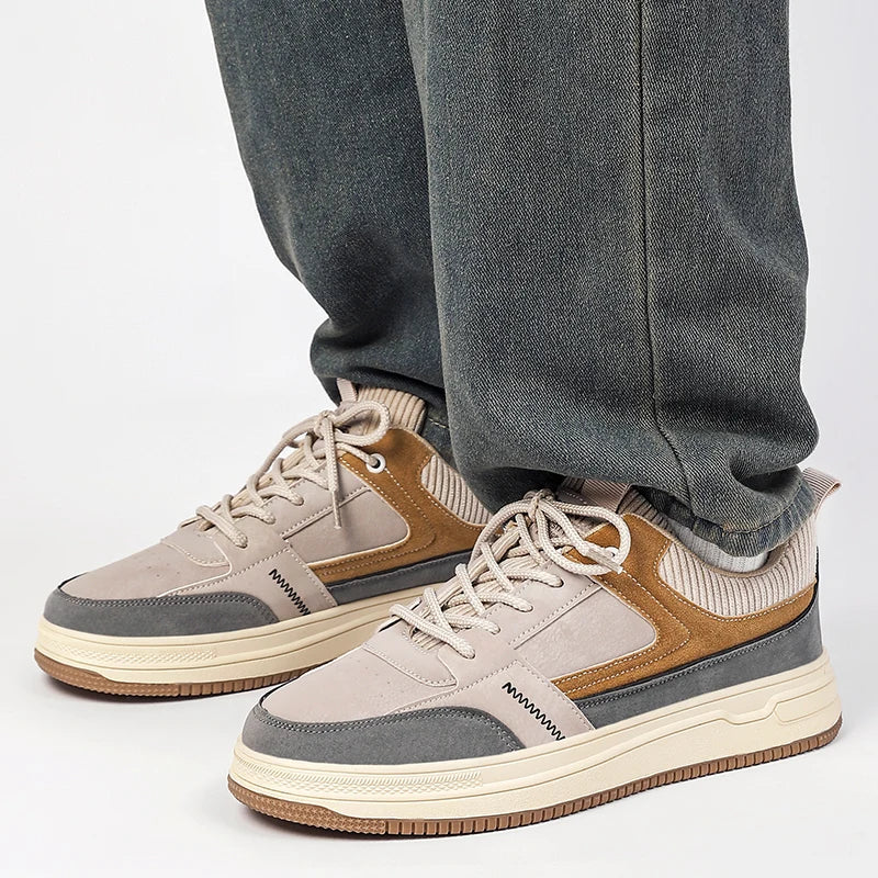 Men's Patchwork Low-Top Sneakers