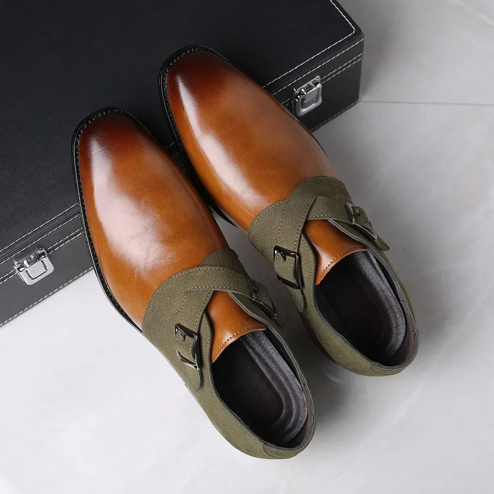 Men's Suede Double Buckle Loafers