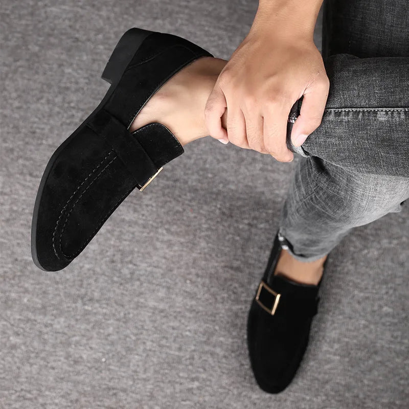 Men's Suede Buckle Loafers