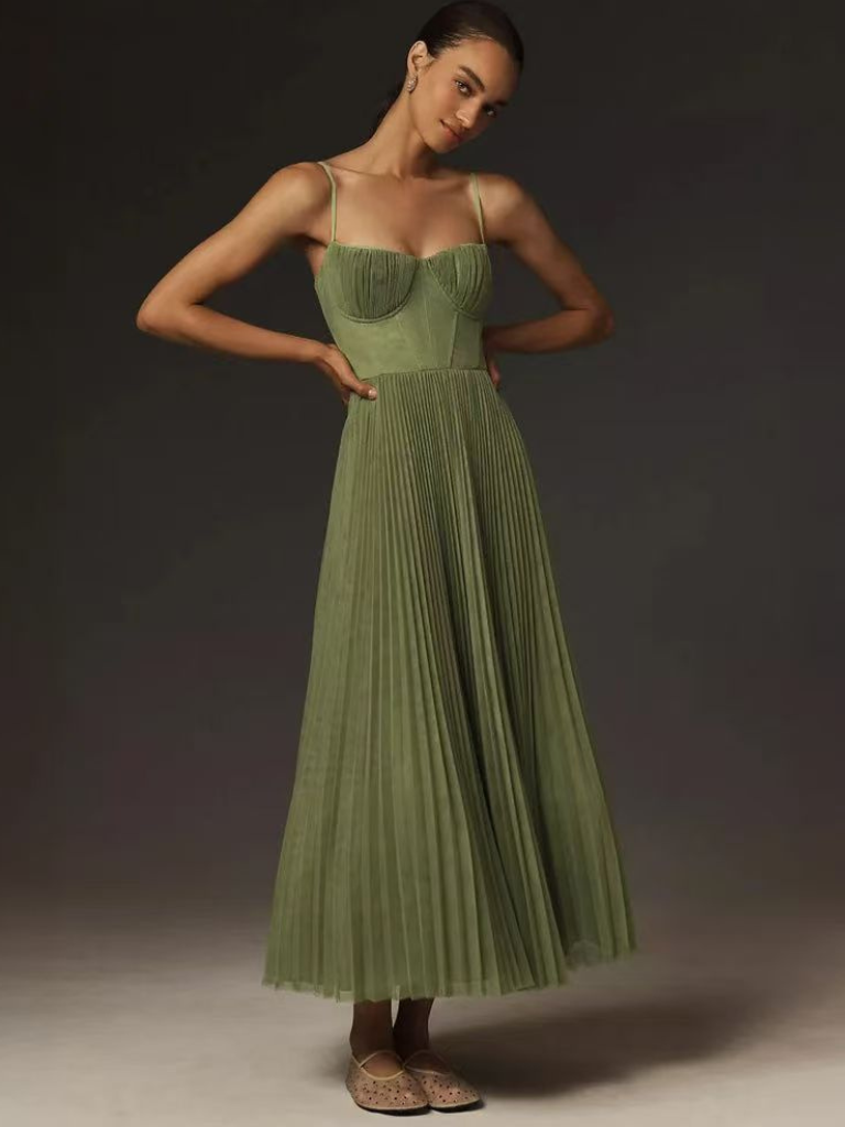 Pleated Maxi Dress – Women's Wedding Guest Dress