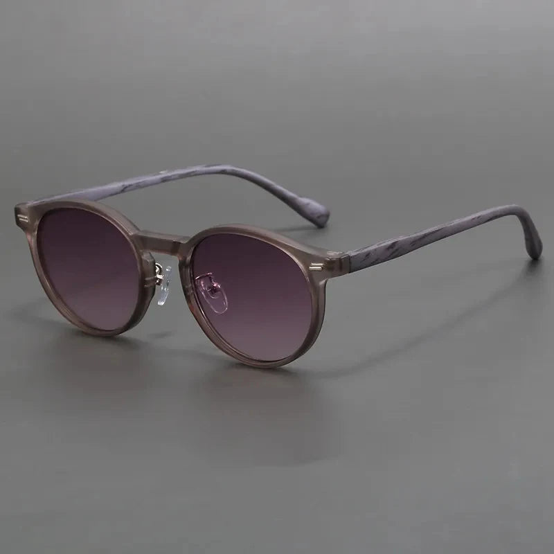 Verano Round UV Protection Wood Frame Sunglasses