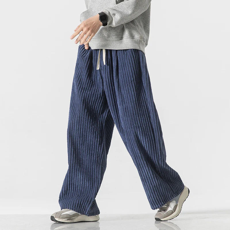 Davino Wide-Leg Corduroy Drawstring Pants