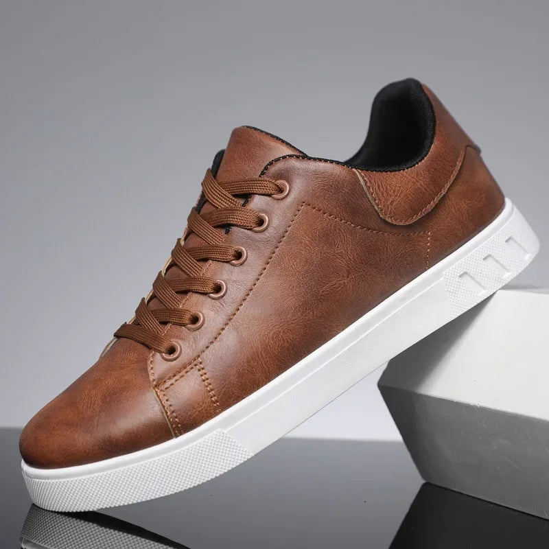 Men's Genuine Leather Low-Top Sneakers