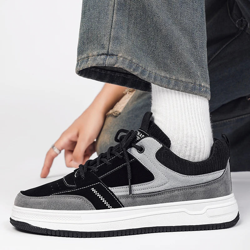 Men's Patchwork Low-Top Sneakers