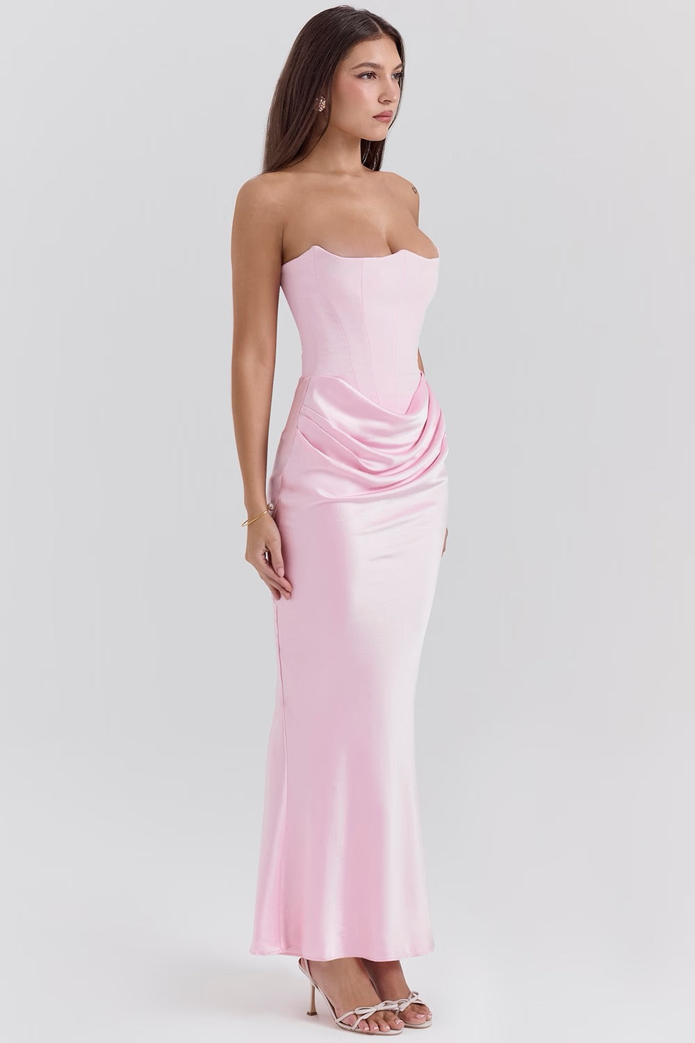 Lace Strapless Maxi Dress – Women's Evening Dress