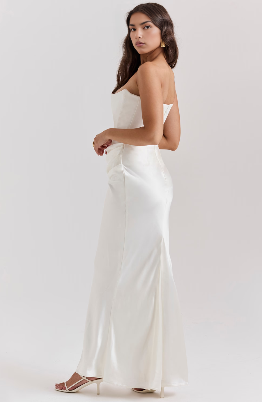 Lace Strapless Maxi Dress – Women's Evening Dress