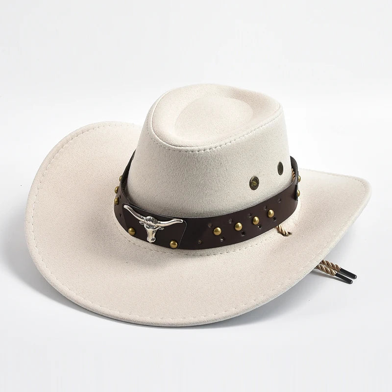 Garrison Suede Western Cowboy Hat with Chin Strap