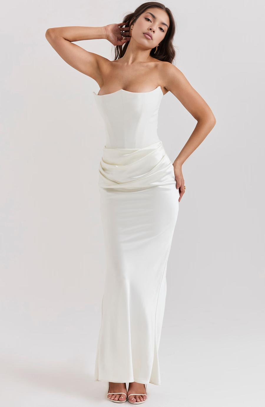Lace Strapless Maxi Dress – Women's Evening Dress