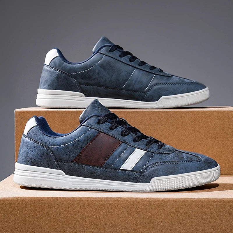 Men's Genuine Leather Low-Top Sneakers