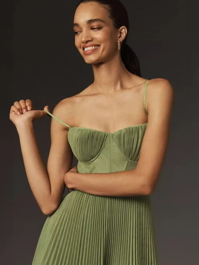 Pleated Maxi Dress – Women's Wedding Guest Dress