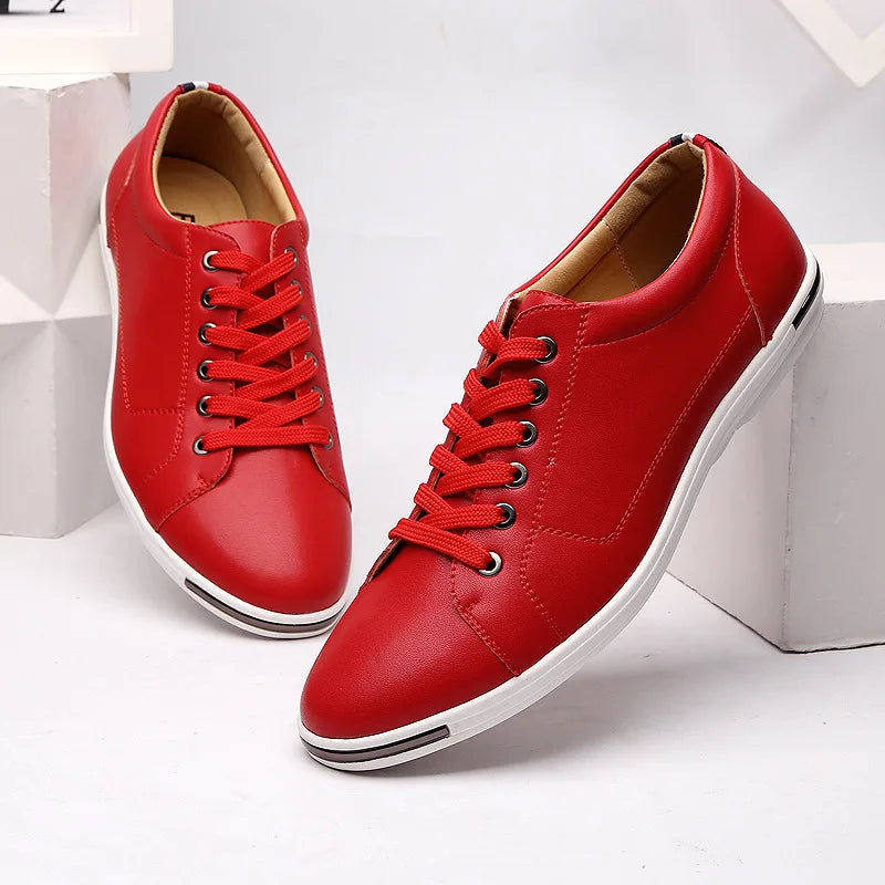 Men's Genuine Leather Low-Top Sneakers