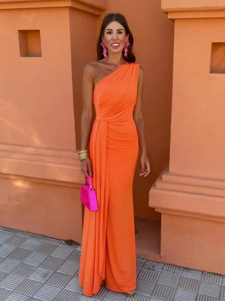 One-Shoulder Maxi Dress – Women's Formal Evening Dress