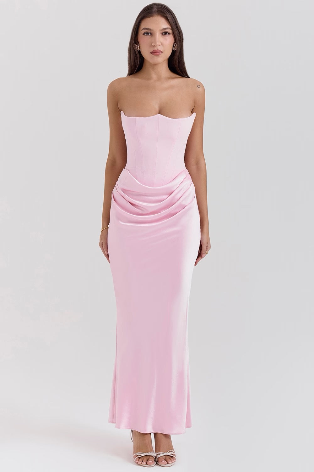 Lace Strapless Maxi Dress – Women's Evening Dress