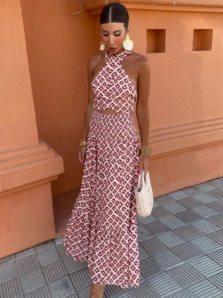 Halter Midi Dress – Women's Summer Dress
