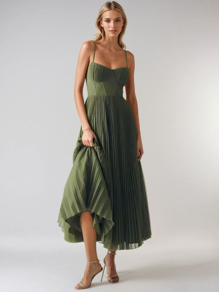 Pleated Maxi Dress – Women's Wedding Guest Dress