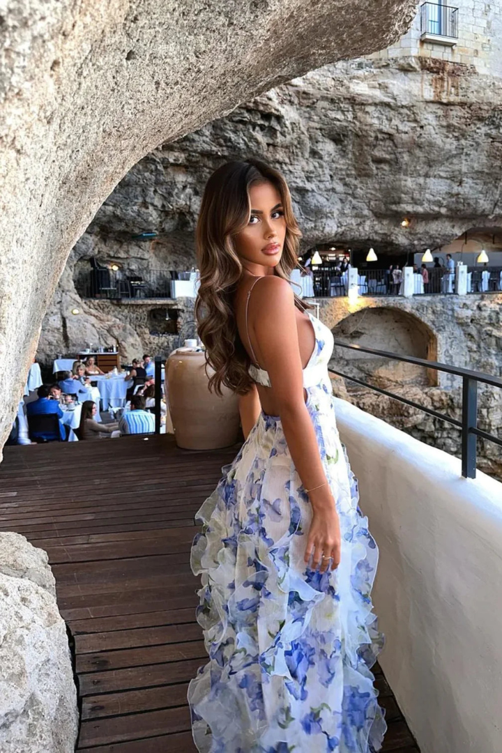 Floral Ruffle Maxi Dress – Women's Summer Dress