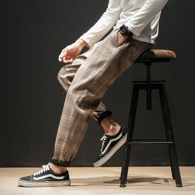 Harrison Cotton Plaid Pants